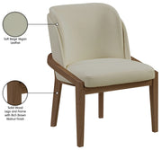 Navo Vegan Leather Upholstered Dining Chair in Beige - 88042Beige-C