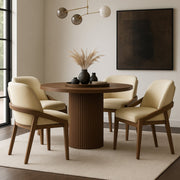 Navo Vegan Leather Upholstered Dining Chair in Beige - 88042Beige-C