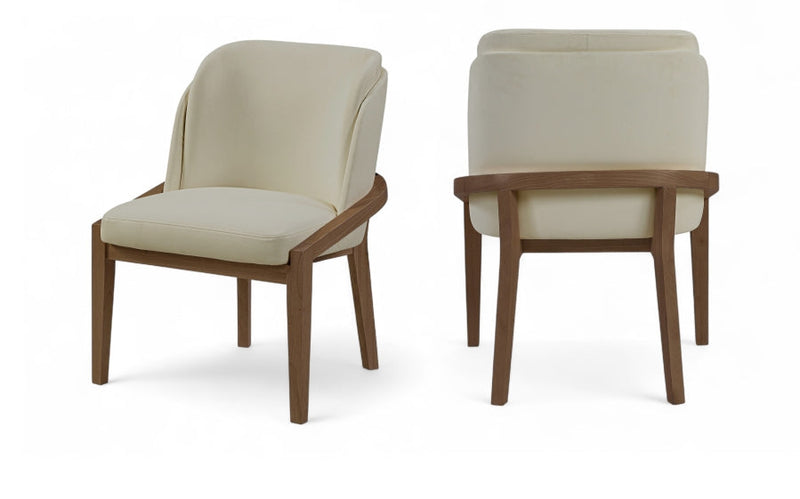 Navo Vegan Leather Upholstered Dining Chair in Beige - 88042Beige-C