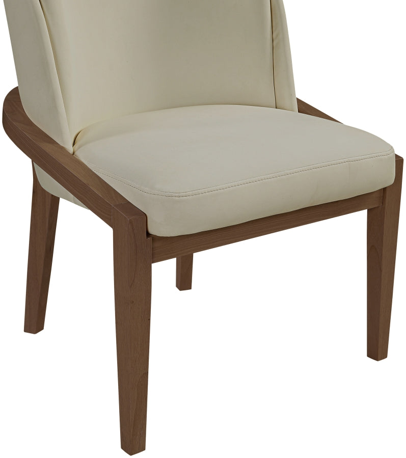 Navo Vegan Leather Upholstered Dining Chair in Beige - 88042Beige-C