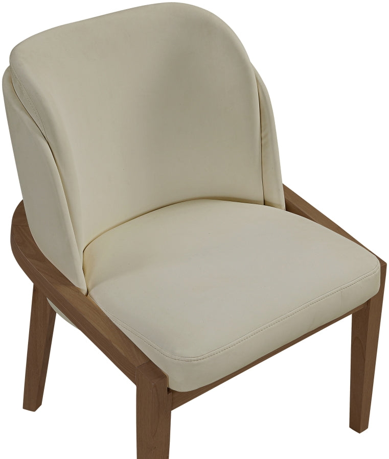 Navo Vegan Leather Upholstered Dining Chair in Beige - 88042Beige-C