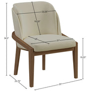 Navo Vegan Leather Upholstered Dining Chair in Beige - 88042Beige-C