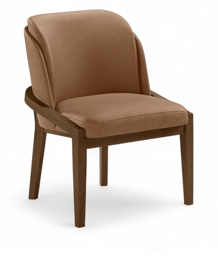 Navo Vegan Leather Upholstered Dining Chair in Brown - 88042Brown-C
