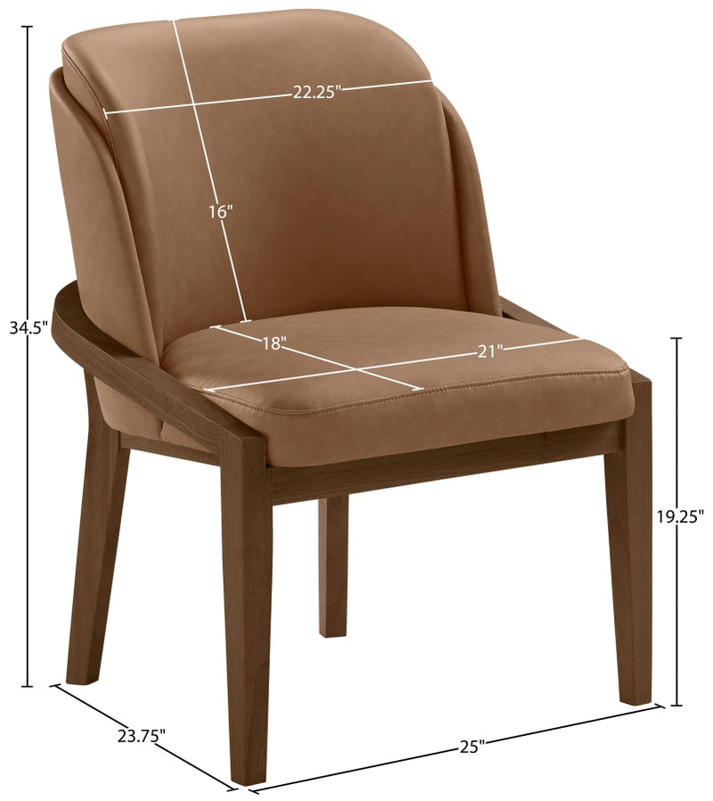 Navo Vegan Leather Upholstered Dining Chair in Brown - 88042Brown-C