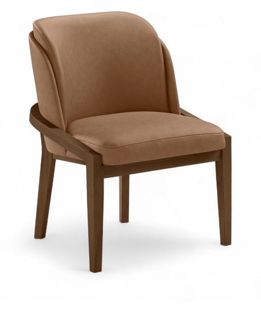 Navo Vegan Leather Upholstered Dining Chair in Brown - 88042Brown-C