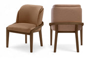 Navo Vegan Leather Upholstered Dining Chair in Brown - 88042Brown-C