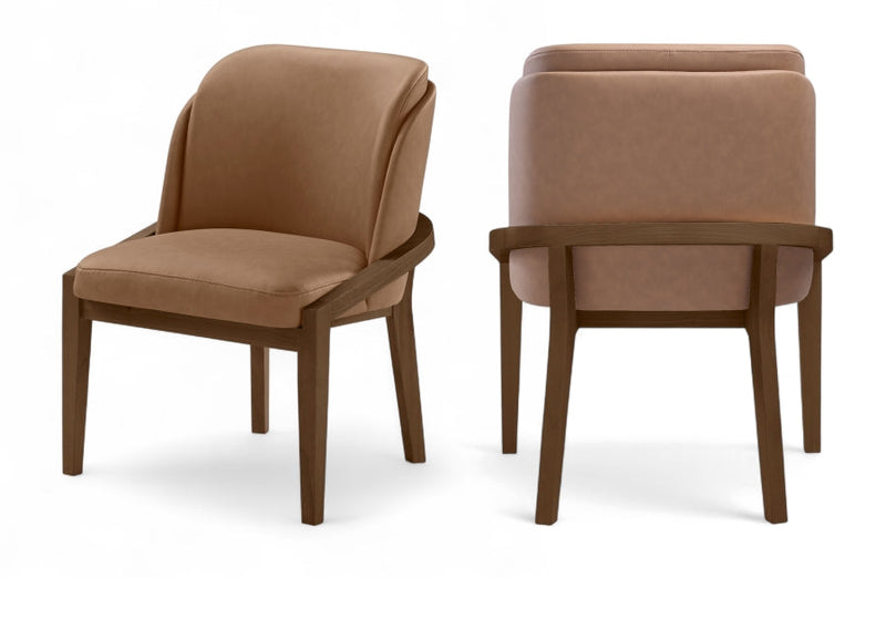 Navo Vegan Leather Upholstered Dining Chair in Brown - 88042Brown-C
