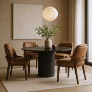 Navo Vegan Leather Upholstered Dining Chair in Brown - 88042Brown-C
