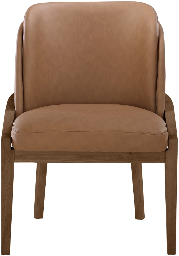 Navo Vegan Leather Upholstered Dining Chair in Brown - 88042Brown-C