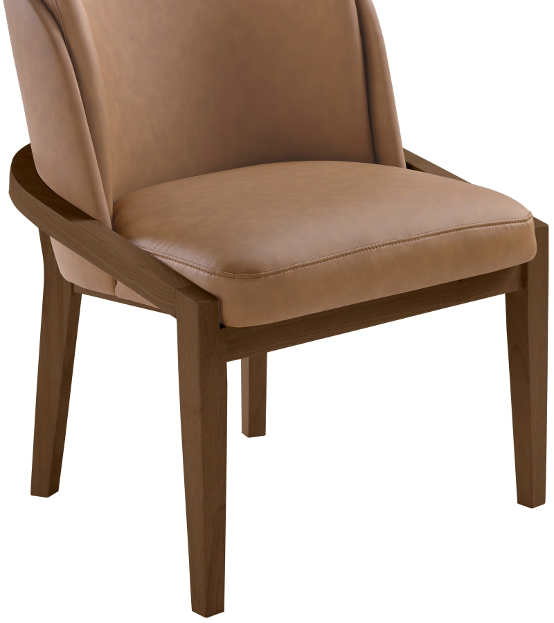 Navo Vegan Leather Upholstered Dining Chair in Brown - 88042Brown-C