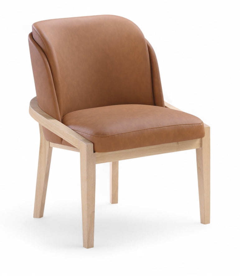 Navo Vegan Leather Upholstered Dining Chair in Cognac - 88041Cognac-C