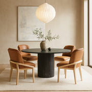 Navo Vegan Leather Upholstered Dining Chair in Cognac - 88041Cognac-C