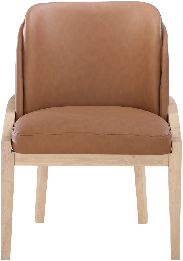 Navo Vegan Leather Upholstered Dining Chair in Cognac - 88041Cognac-C