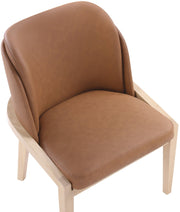 Navo Vegan Leather Upholstered Dining Chair in Cognac - 88041Cognac-C
