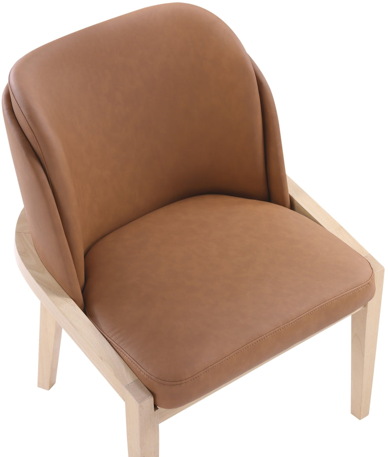 Navo Vegan Leather Upholstered Dining Chair in Cognac - 88041Cognac-C