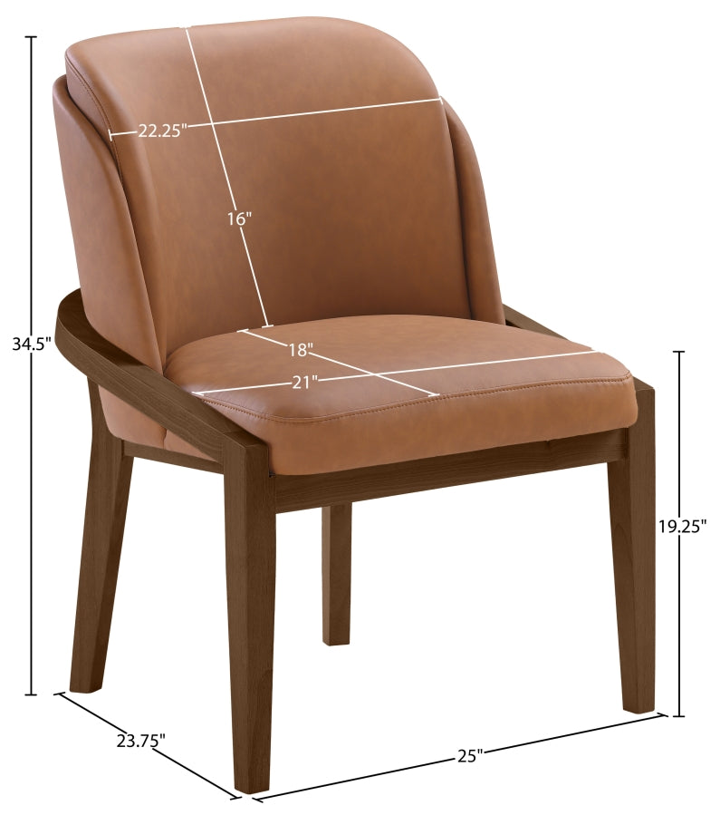 Navo Vegan Leather Upholstered Dining Chair in Cognac - 88042Cognac-C