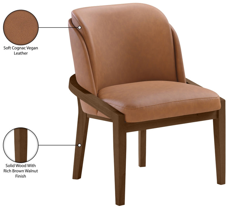 Navo Vegan Leather Upholstered Dining Chair in Cognac - 88042Cognac-C