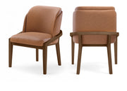 Navo Vegan Leather Upholstered Dining Chair in Cognac - 88042Cognac-C
