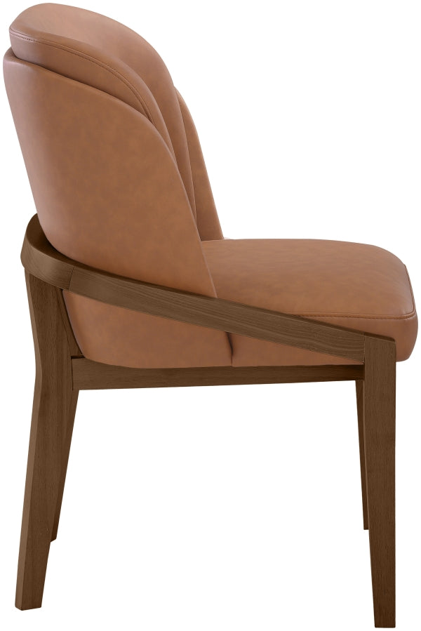 Navo Vegan Leather Upholstered Dining Chair in Cognac - 88042Cognac-C