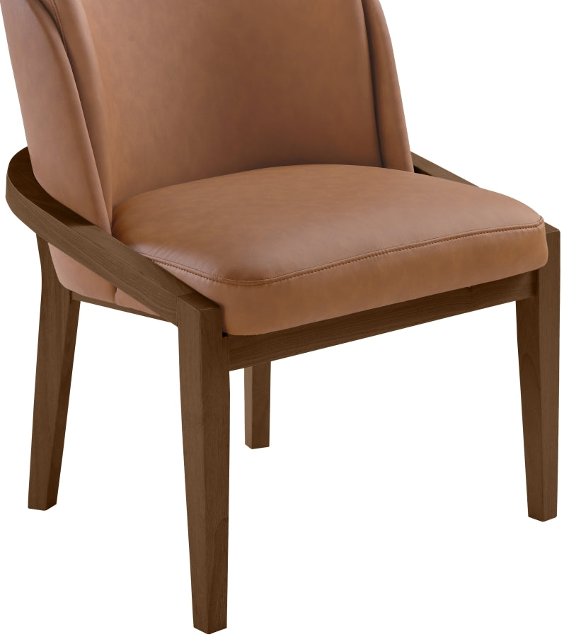 Navo Vegan Leather Upholstered Dining Chair in Cognac - 88042Cognac-C