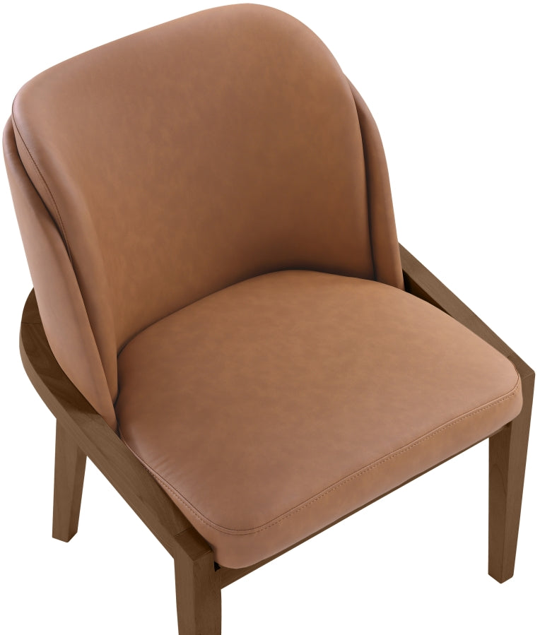 Navo Vegan Leather Upholstered Dining Chair in Cognac - 88042Cognac-C
