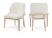 Navo Vegan Leather Upholstered Dining Chair in Cream - 88041Cream-C