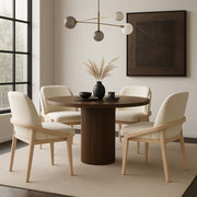 Navo Vegan Leather Upholstered Dining Chair in Cream - 88041Cream-C