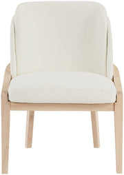 Navo Vegan Leather Upholstered Dining Chair in Cream - 88041Cream-C