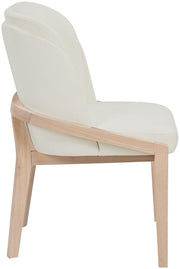 Navo Vegan Leather Upholstered Dining Chair in Cream - 88041Cream-C