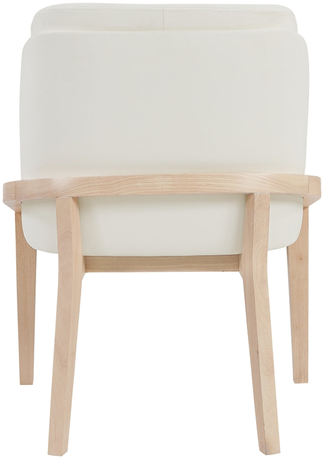 Navo Vegan Leather Upholstered Dining Chair in Cream - 88041Cream-C