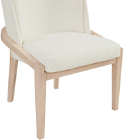 Navo Vegan Leather Upholstered Dining Chair in Cream - 88041Cream-C