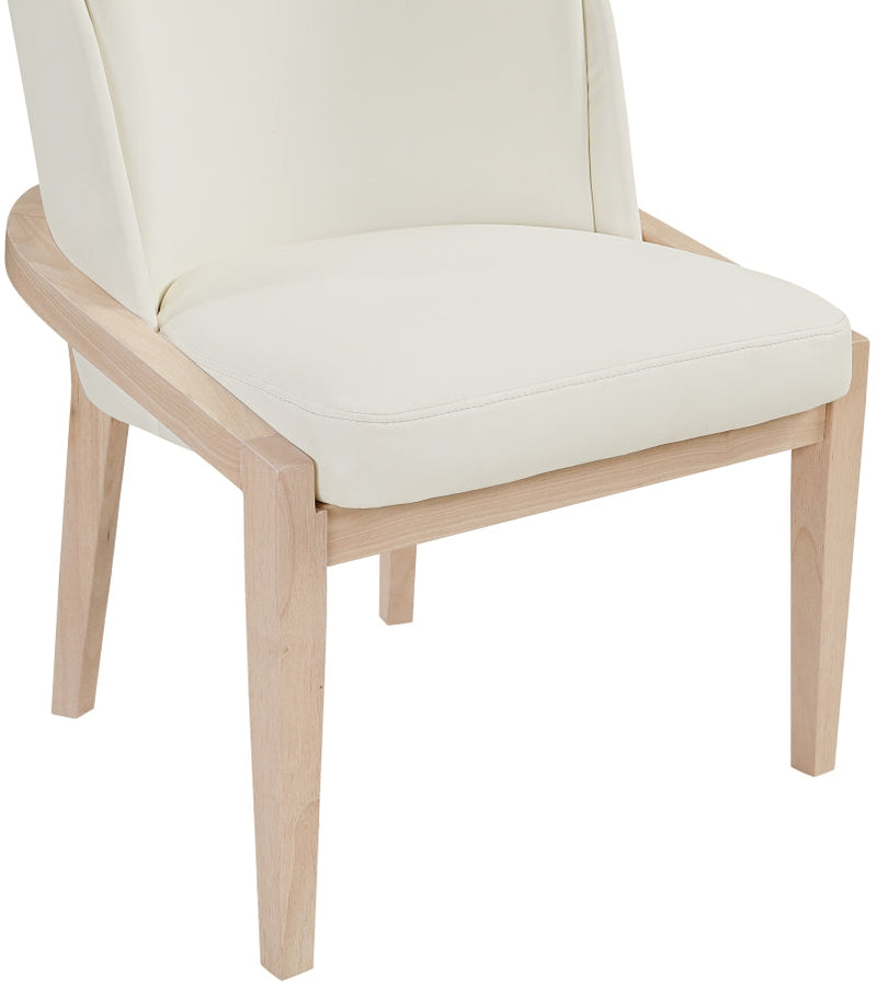 Navo Vegan Leather Upholstered Dining Chair in Cream - 88041Cream-C