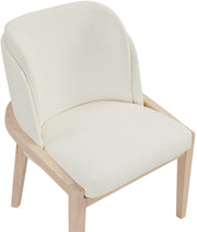 Navo Vegan Leather Upholstered Dining Chair in Cream - 88041Cream-C