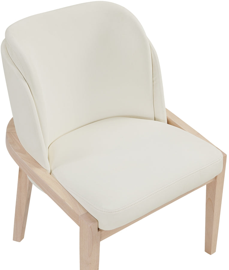 Navo Vegan Leather Upholstered Dining Chair in Cream - 88041Cream-C