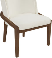 Navo Vegan Leather Upholstered Dining Chair in Cream - 88042Cream-C