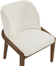 Navo Vegan Leather Upholstered Dining Chair in Cream - 88042Cream-C