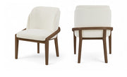 Navo Vegan Leather Upholstered Dining Chair in Cream - 88042Cream-C