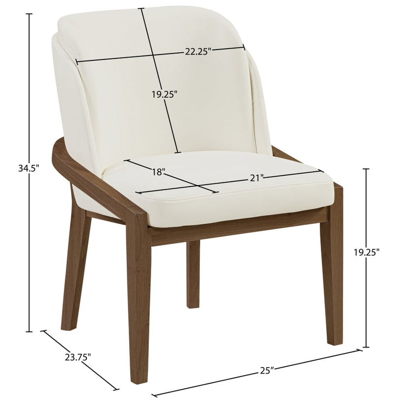 Navo Vegan Leather Upholstered Dining Chair in Cream - 88042Cream-C