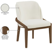 Navo Vegan Leather Upholstered Dining Chair in Cream - 88042Cream-C