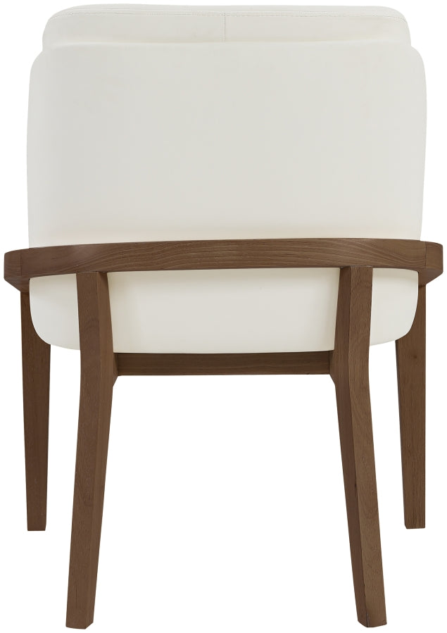 Navo Vegan Leather Upholstered Dining Chair in Cream - 88042Cream-C