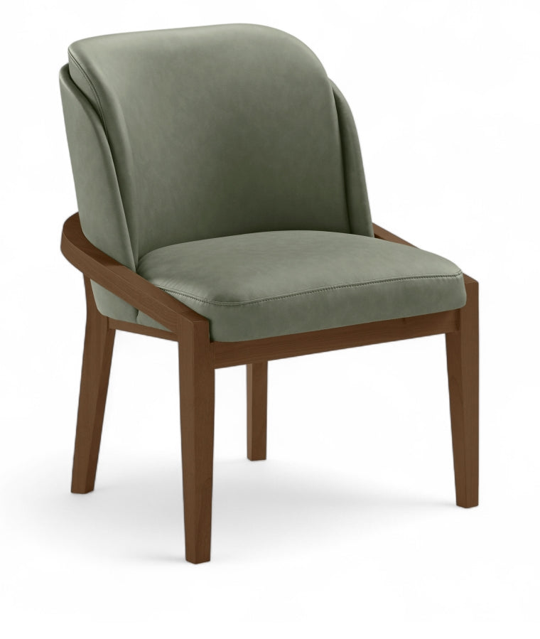 Navo Vegan Leather Upholstered Dining Chair in Green - 88042Green-C