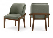 Navo Vegan Leather Upholstered Dining Chair in Green - 88042Green-C