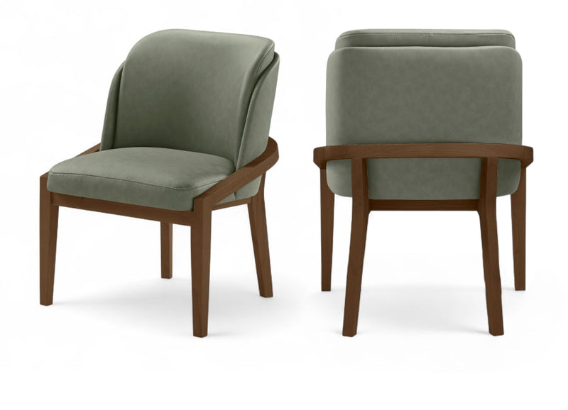 Navo Vegan Leather Upholstered Dining Chair in Green - 88042Green-C