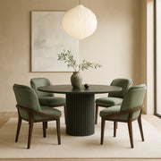 Navo Vegan Leather Upholstered Dining Chair in Green - 88042Green-C