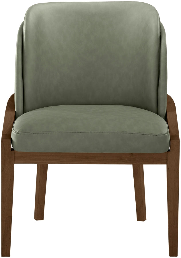 Navo Vegan Leather Upholstered Dining Chair in Green - 88042Green-C