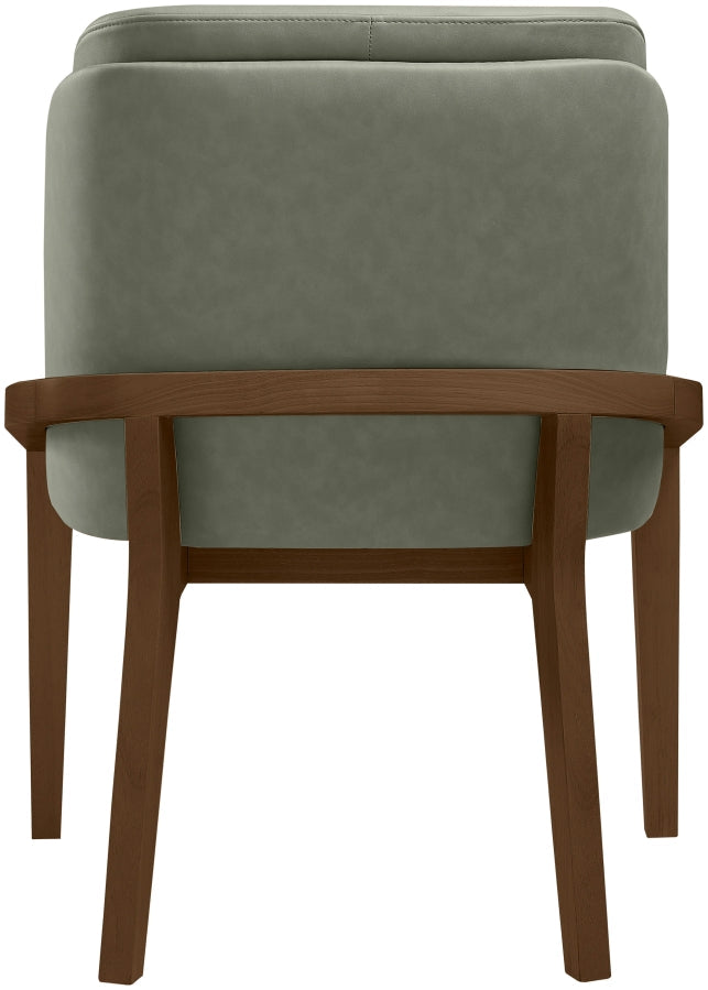 Navo Vegan Leather Upholstered Dining Chair in Green - 88042Green-C