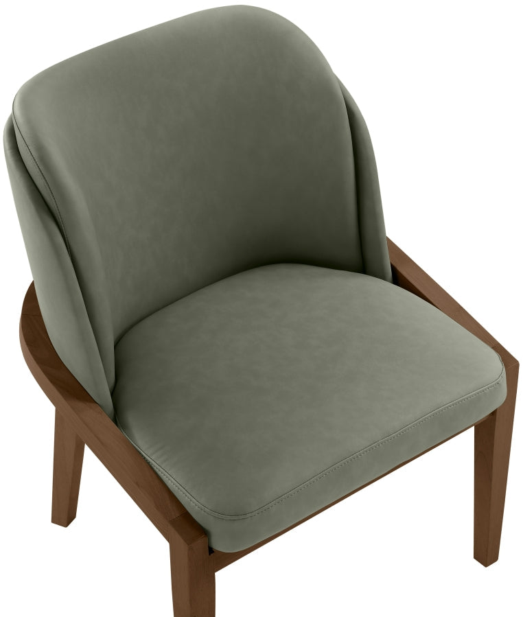 Navo Vegan Leather Upholstered Dining Chair in Green - 88042Green-C