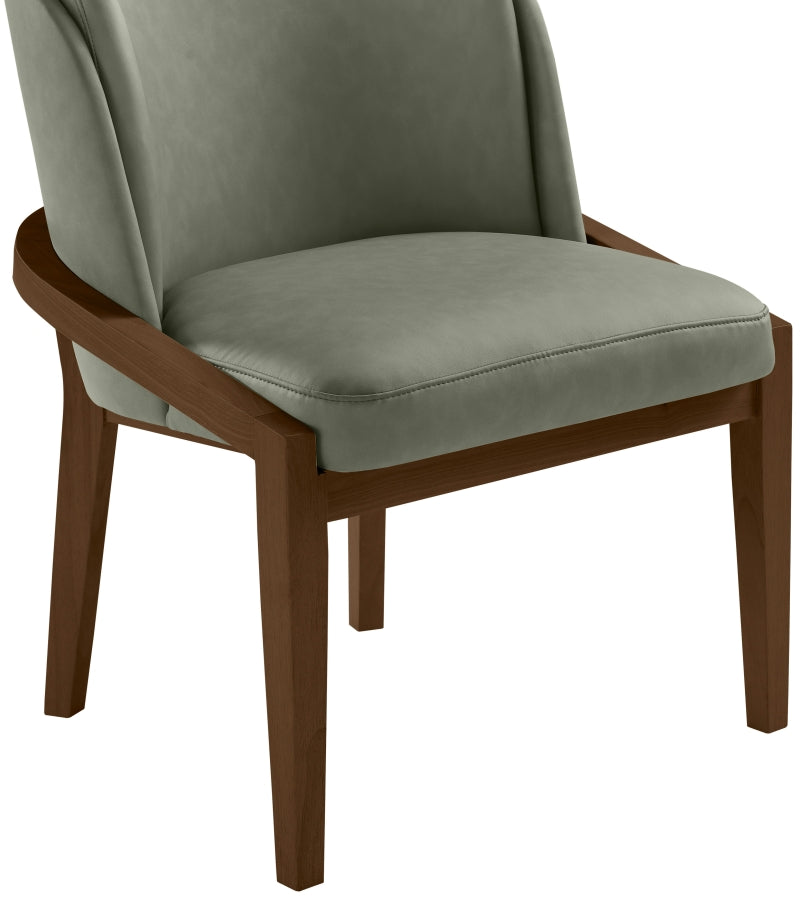Navo Vegan Leather Upholstered Dining Chair in Green - 88042Green-C