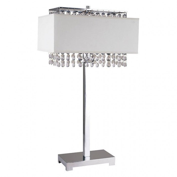 Naya Chrome/White Table Lamp - L7733WH