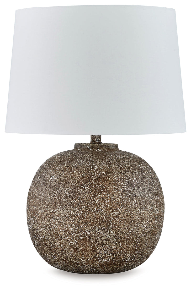 Neavesboro 2-Piece Table Lamp Set in Antique Brown/White - PKG019347